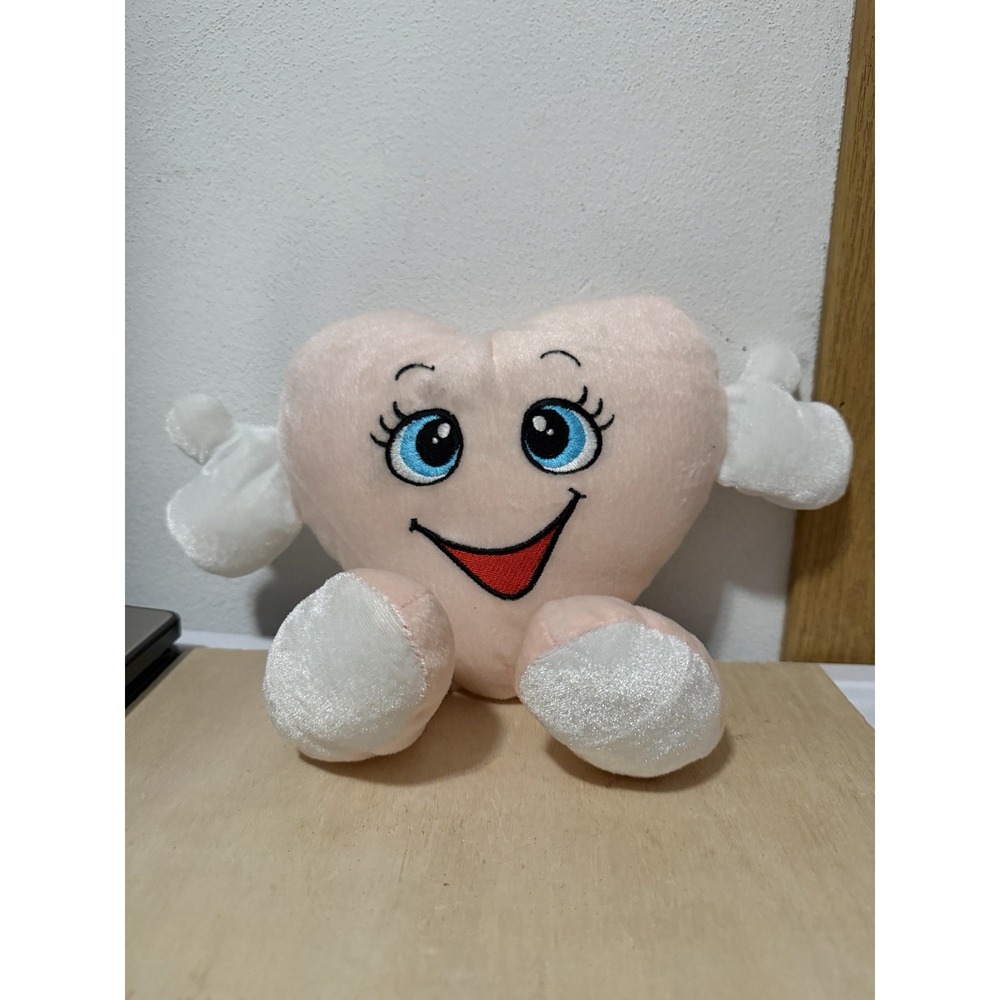 Hugfun Pink Heart Vintage Cute Plush Stuffed Animal 9in